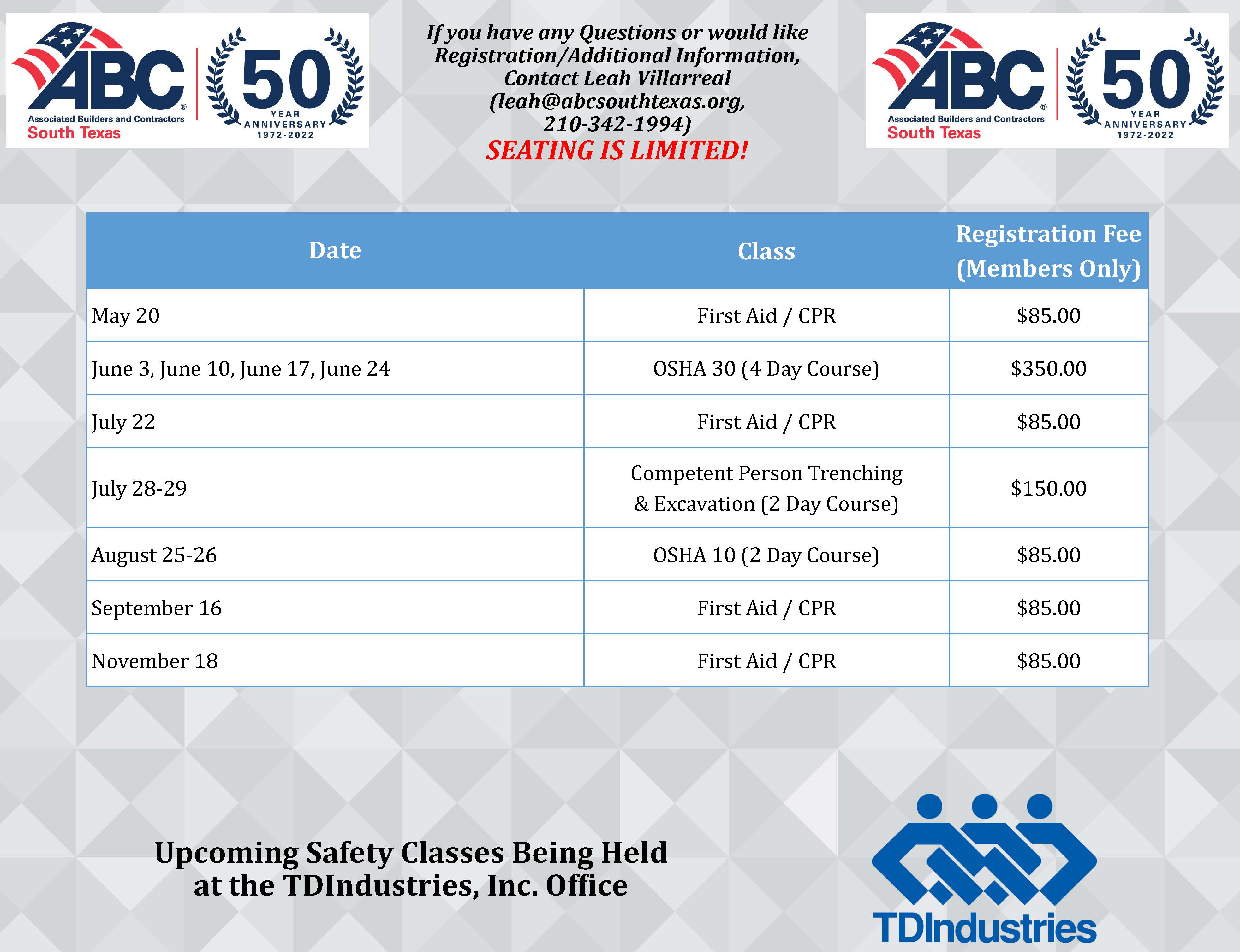 safety classes flyer
